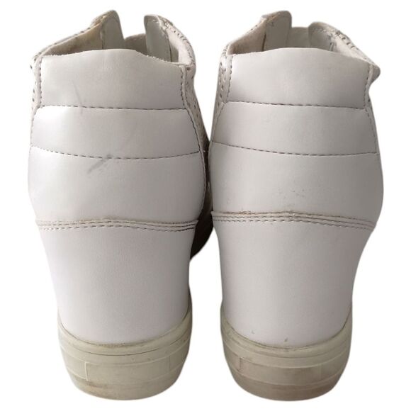 Guess Wedge High Top Sneaker 7.5 Womens Y2K White‎ Leather Streetwear Hip Hop - Picture 7 of 16